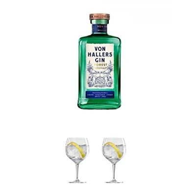 Abbildung von Von Hallers GIN FOREST 0,5 Liter + Ballon Bistro Cubata Glas 1 Stück