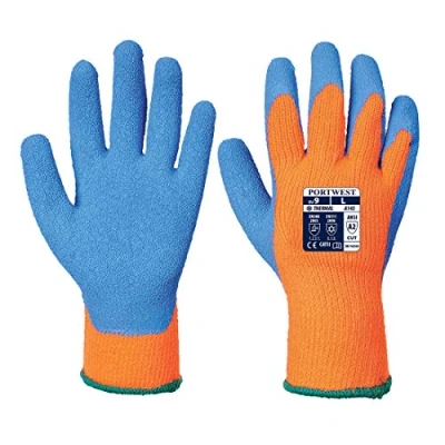 Abbildung von Portwest Kältebeständiger Handschuh, Latex, Farbe: Orange/Blau, Größe: XL, A145OBLXL