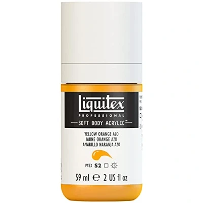Abbildung von Liquitex 1959414 Professional Acrylfarbe Soft Body Künstlerfarbe in cremiger deckender Konsistenz, hohe Pigmentierung, lichtecht &amp; alterungsbeständig, 59ml Flasche Gelborange Azo