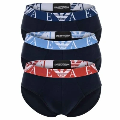 Abbildung von Emporio Armani Brief 3 PACK Slip, Herren, Größe: Small, Marine