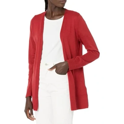 Abbildung von Amazon Essentials Damen Leichte Strickjacke, Vorne Offen (Erhältlich In Übergröße), Dunkelrot, S