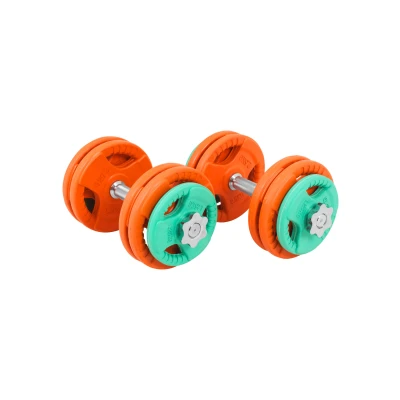 Abbildung von GORILLA SPORTS® Kurzhantelset 30kg 2er Set, Gewichte 4 x 1,25kg / 8 2,5kg, 30mm, Gusseisen, Gummi Gripper, Sternverschluss/Federverschluss, Griff gerändelt Hantelset, Kurzhanteln, Krafttraining
