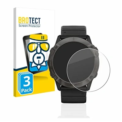 Abbildung von BROTECT (3 Stück Panzer Schutz Glas für Garmin Fenix 6X Pro 9H Echtglas, Displayschutz
