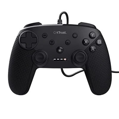 Abbildung von Trust Gaming GXT 541 Muta PC Controller Kabelgebunden, 75% Recycelten Materialien, 3m USB Kabel, 15 Tasten, Vibrations Feedback, Joystick Gamepad mit Kabel für Computer, Laptop, Windows 10/11