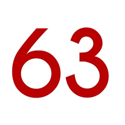 Abbildung von Zahlenaufkleber Nummer 63, rot, 10cm (100mm) hoch, Aufkleber mit Zahlen in vielen Farben + Höhen, wetterfest