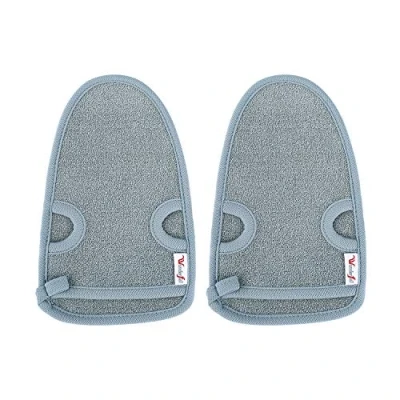 Abbildung von Peelinghandschuh Bambus Peeling Dusche Handschuh 2 Stück Badeschwamm Loofah Körper Massage Scrubber Glove für Hamam Sauna Körperpeeling Grau