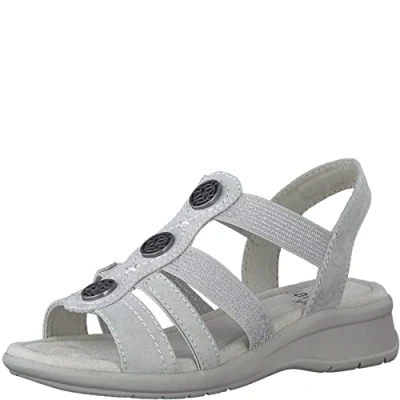 Abbildung von Jana Damen Sandalen flach Sommer Vegan, Grau 2 (Grau), 38 EU