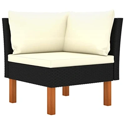Abbildung von vidaXL Eukalyptusholz Massiv Ecksofa Gartenmöbel Sofa Lounge Gartensofa Gartensessel Loungesessel Garten Balkon Terrasse Poly Rattan