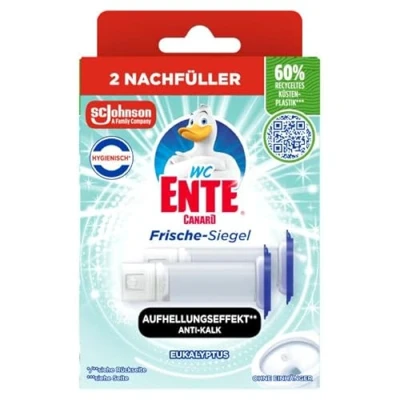 Abbildung von WC Ente Frische Siegel Nachfüller, körbchenloser Reiniger, Duft, Eukalyptus, 2 Nachfüller (2 Stück)