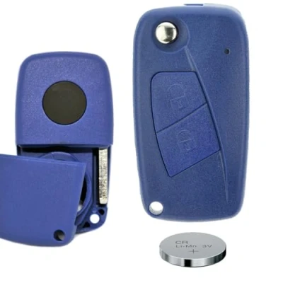 Abbildung von mt key Klapp Schlüssel Reparatur Gehäuse + SIP22 Rohling passende CR2032 Knopfzelle, (3 V), für FIAT Funk Fernbedienung