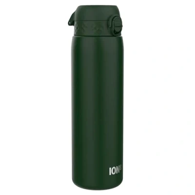 Abbildung von Ion8 Vakuumisolierte Edelstahl Trinkflasche, 1 Liter, 920 ml, Auslaufsicher, Einhandöffnung, Sichere Verriegelung, Spülmaschinenfest, Tragegriff, Langlebig, Ideal für Sport und Yoga, Dunkelgrün