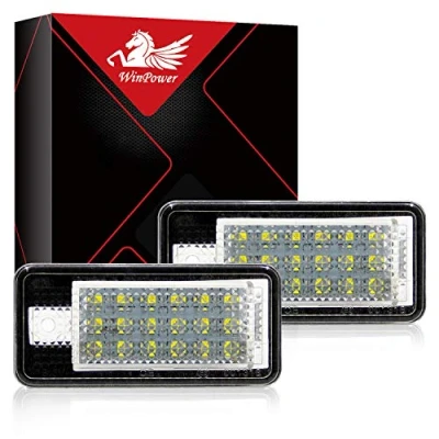 Abbildung von WinPower Nummernschild Licht Birne Kit 6000K Xenon Weiß Kein Fehler Lampe 18 SMD Upgrade Kennzeichenbeleuchtung Lichter, 2 Stücke (Alte Version)