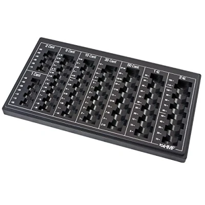 Abbildung von HMF Geldkassette Euro Münzzählbrett 2600, Münzsortierer 33 x 18,5 2 cm, schwarz