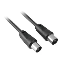 Abbildung von Goobay 11720 Antennenkabel, Vernickelte Koax Stecker auf Buchse, Koaxialkabel geeignet für TV, HDTV, Radio, DVB T2, S, S2, C, L, 2 fach geschirmt, 70 dB, 75 Ohm, 1,5m, schwarz