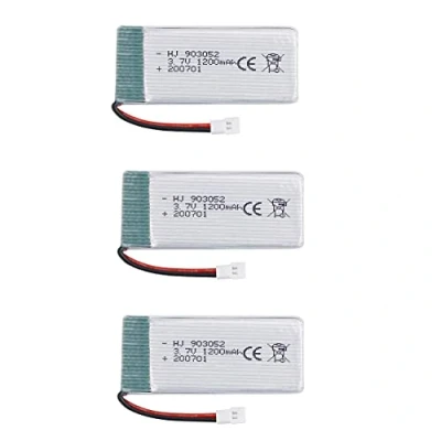 Abbildung von YUNIQUE GREEN CLEAN POWER Set von 3 LiPo Batterien 3.7V 1200mAh für RC Drohnen Kompatibel mit Syma X5SC X5SW, WLtoys K989 Flugzeit 15 Min Leicht und Leistungsstark, Silber