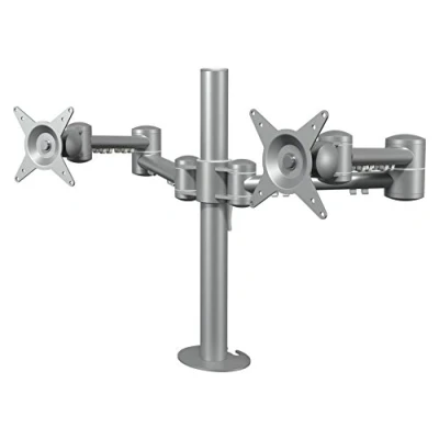 Abbildung von Dataflex 632 ViewMate Style Monitorarm (Tragkraft max. 2X 15kg, bis 61 cm (24 Zoll) Bildschirmdiagonale, VESA: MIS D 75x75/100x100mm kompatibel) Silber, 52.632
