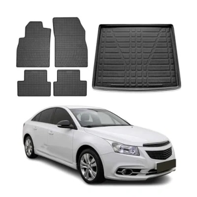 Abbildung von OMAC 1608YPS 484 Fußmattensatz Gummi, TPE (thermoplastischer Elastomer) 5 schwarz CHEVROLET: Cruze Limousine