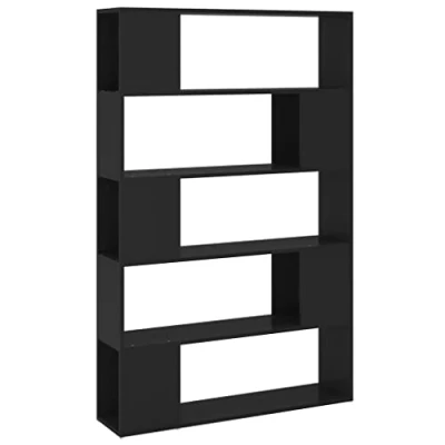 Abbildung von vidaXL Bücherregal Raumteiler Standregal Wandregal Bücherschrank Bürorregal Regal Aktenregal Aufbewahrung Raumtrenner Schwarz 100x24x155cm Holzwerkstoff