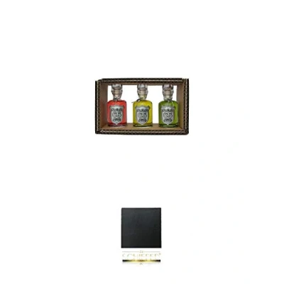 Abbildung von Absinth 66 ® Minis 3 x 0,04 Liter Probierset + Schiefer Glasuntersetzer eckig ca. 9,5 cm Durchmesser