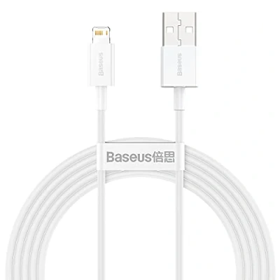 Abbildung von Baseus CALYS C02, Weiß, USB A, Lightning, 2 m, Männlich, Männlich