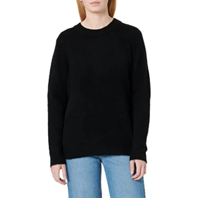 Abbildung von Object Objellie L/S Oneck Strickpullover, Damen, Größe: Medium, Black