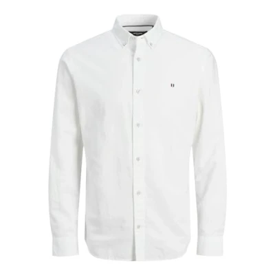 Abbildung von JACK&amp;JONES Herren JPRBLUSUMMER Shield Shirt L/S Langarmhemd, White/Fit:Slim FIT, Small