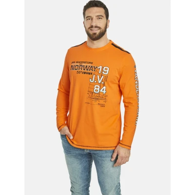 Abbildung von Jan Vanderstorm Herren Langarmshirt Bertuli orange 6XL (XXXXXXL) 76/78