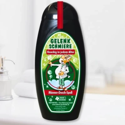 Abbildung von Spaß Duschbäder Duschgel Shampoo Gelenkschmiere Männer Fit im Ruhestand Geschenk zum für Rentner Opa Humorapotheke Spaßmedizin Spaßgeschenk Scherzartikel