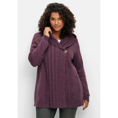 Abbildung von Sheego Strickjacke, Damen, Größe: 40/42, Brombeer