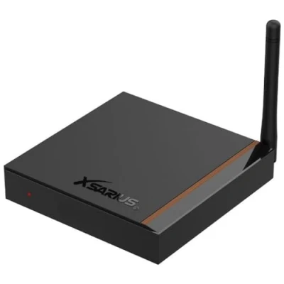 Abbildung von Xsarius Avant 3+ UHD 4K Android 11 TV Box, Gigabit LAN, Bluetooth 5.0, WiFi WLAN, 2in1 lernbare Fernbedienung, LIVETV App, H.265, HDR10+, 2GB, 16GB, SD Karten Slot + HM SAT HDMI Kabel