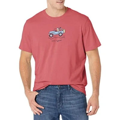 Abbildung von Life Is Good Crusher T Shirt für Herren, kurzärmelig, Baumwolle, Grafik Shirt, natürlicher Rhythmus, tiefdunkelblau, XX Large