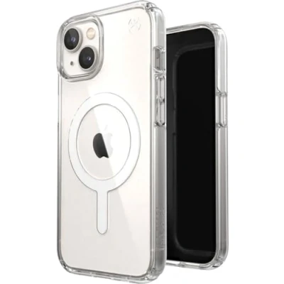 Abbildung von Speck Presidio Perfect Clear + MagSafe iPhone 14 Plus Hülle mit Microban Beschichtung (durchsichtig)