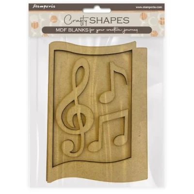 Abbildung von Stamperia Crafty Shapes for Scrapbooks, Albums, Cards, and Bullet Journals, Decorate with Papers Paint, Perfect Hobbies, Crafts, Gifting (Music Notes) (3pcs)