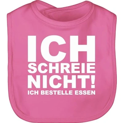 Abbildung von Baby Lätzchen Sprüche ich schreie nicht, bestelle Essen! Unisize Pink babykleidung mit sprüchen spruche essen kinderlätzchen babygeschenk babysachen lustige babygeschenke nicht