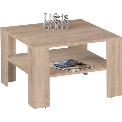 Abbildung von Stella Trading Couchtisch in Eiche Sonoma Optik platzsparender Sofatisch mit Ablage für Ihren Wohnbereich 70 x 44 cm (B/H/T)