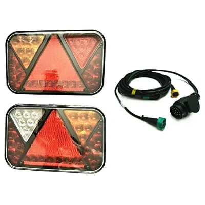 Abbildung von MelTruck® 2x LED Rückleuchte 6 Funktionen 12V Bajonett 5 PIN Anhängerbeleuchtung Kabel 4m