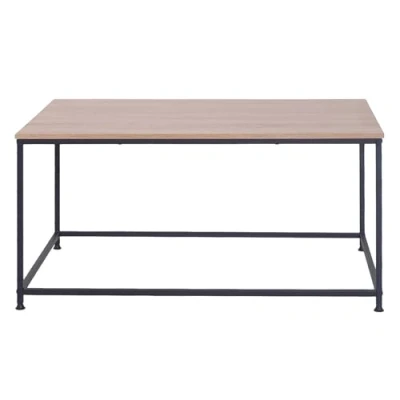 Abbildung von riess ambiente Couchtisch SLIM LINE 90cm natur / schwarz · Beistelltisch mit Metall Gestell (Einzelartikel, 1 St), Holz Optik Industrial Wohnzimmer Modern Design Ablagetisch