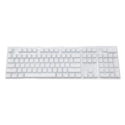 Abbildung von Pudding Keycaps Double Shot PBT Keycap Set für mechanische Tastaturen, Full 104 Tasten Set, OEM Profil, Standard Layout, Weiß