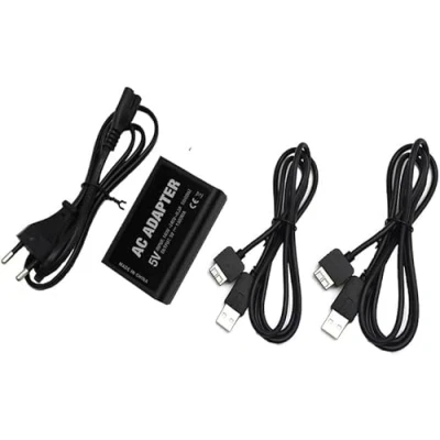 Abbildung von WICAREYO Netzteil mit USB Ladekabel für PS Vita 1000, Ladegerät AC Aufladeeinheit Adapter Netzkabel EU Stromkabel 1000