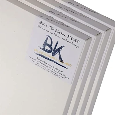 Abbildung von 4X BK extra DEEP Keilrahmen 40x50cm Leinwände auf 40x50 cm hohe mit Leinwandtuch, quadratische malfertige bespannte zum Malen