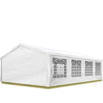 Abbildung von TOOLPORT Partyzelt Pavillon 5x8 m in weiß PE Plane 350 N Wasserdicht UV Schutz Festzelt Gartenzelt
