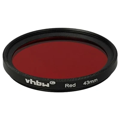 Abbildung von vhbw Universal Farbfilter rot für Kamera Objektive mit 43mm Filtergewinde Rotfilter