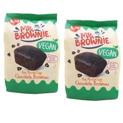 Abbildung von Mr. Brownie Vegan Chocolate Brownies With Real Belgian Vorteilspackung 2 x 200g