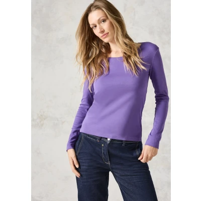 Abbildung von Cecil Rundhals Langarmshirt, Damen, Größe: Large, Lila