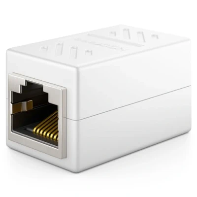 Abbildung von deleyCON 1x CAT6 Kupplung Verbinder Netzwerkkabel Patchkabel Ethernet Kabel Adapter Modular Geschirmt 2X RJ45 Buchse DSL LAN Weiß