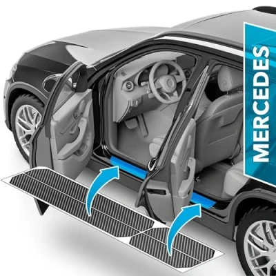 Abbildung von uProtect Auto Einstiegsleisten Schutz für Mercedes Benz GLC 2 (II) X254 I 2022 2024 Schutzfolie Autotür Zubehör Zierleisten Lackschutzfolie Carbon Schwarz