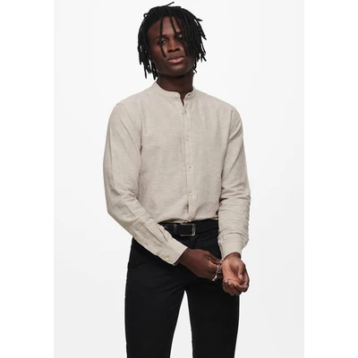 Abbildung von Only &amp; Sons Onscaiden Solid MAO Hemd, Herren, Größe: XL, Chinchilla