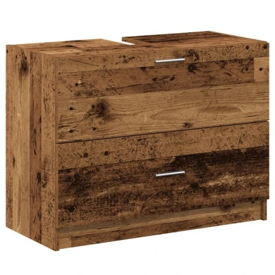 Abbildung von vidaXL Badezimmer Set Waschbeckenunterschrank Altholz 78x37x59 cm Holz, (1 St)
