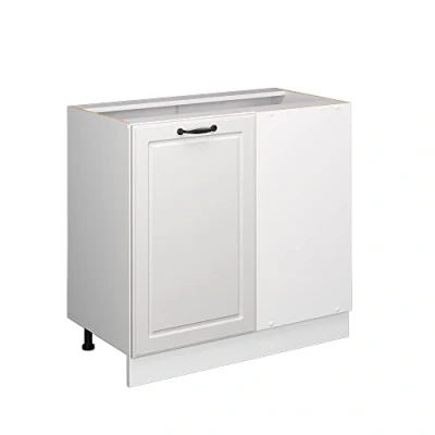 Abbildung von Vicco Eckunterschrank R Line, Weiß Landhaus/Weiß, 86 cm ohne Arbeitsplatte