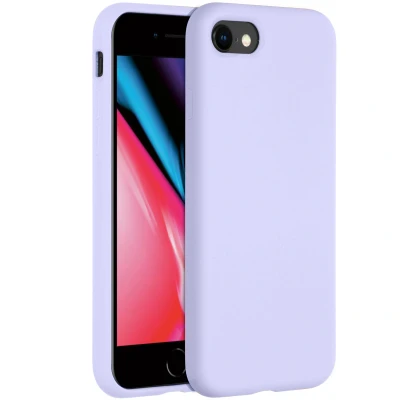 Abbildung von Apple iPhone SE (2022) Hülle Silikon Accezz Soft Case/Backcover Handyhülle Lila